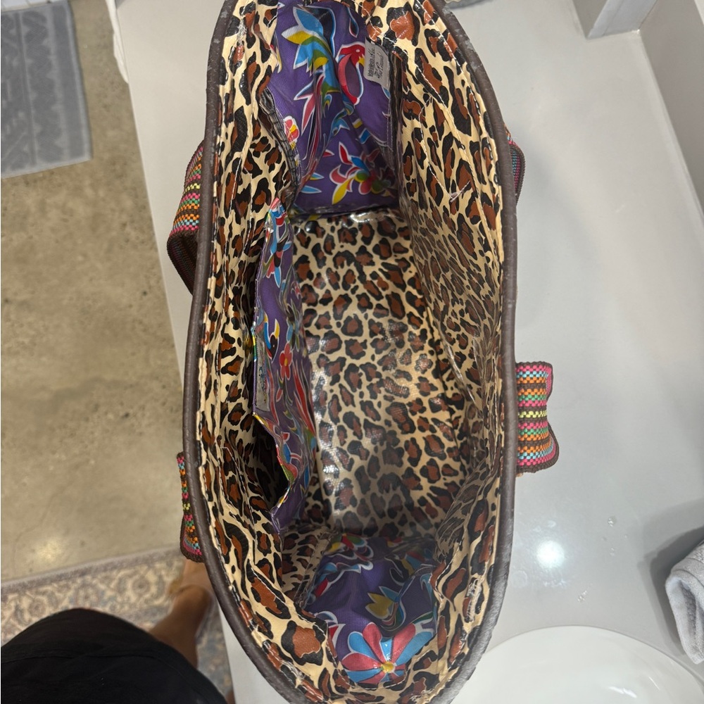 Consuela Brown Floral Embroidered Tote - Picture 3 of 6